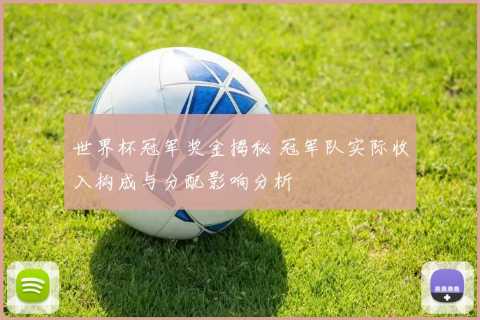 世界杯冠军奖金揭秘 冠军队实际收入构成与分配影响分析